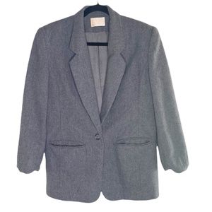 Pendleton Vintage Grey Pure Virgin Wool Blazer Size 6